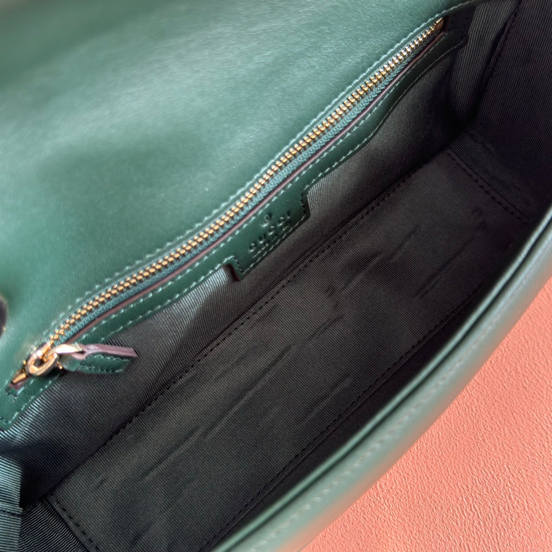 Gucci Marmont Bag 26 Dark Green Lambskin Gold Hardware 271793 mysite