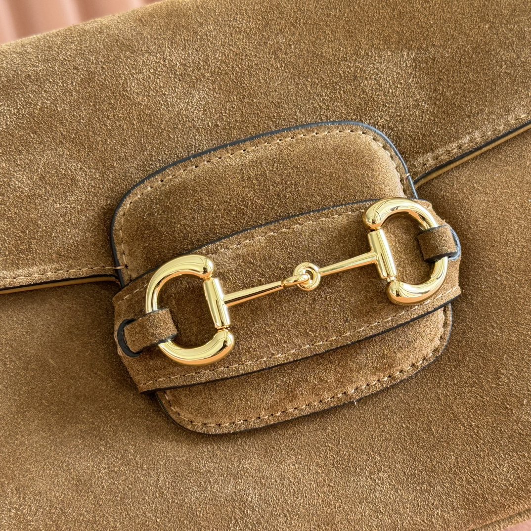 Gucci Horsebit 1955 Handbag 26 Brown Suede 271776 mysite