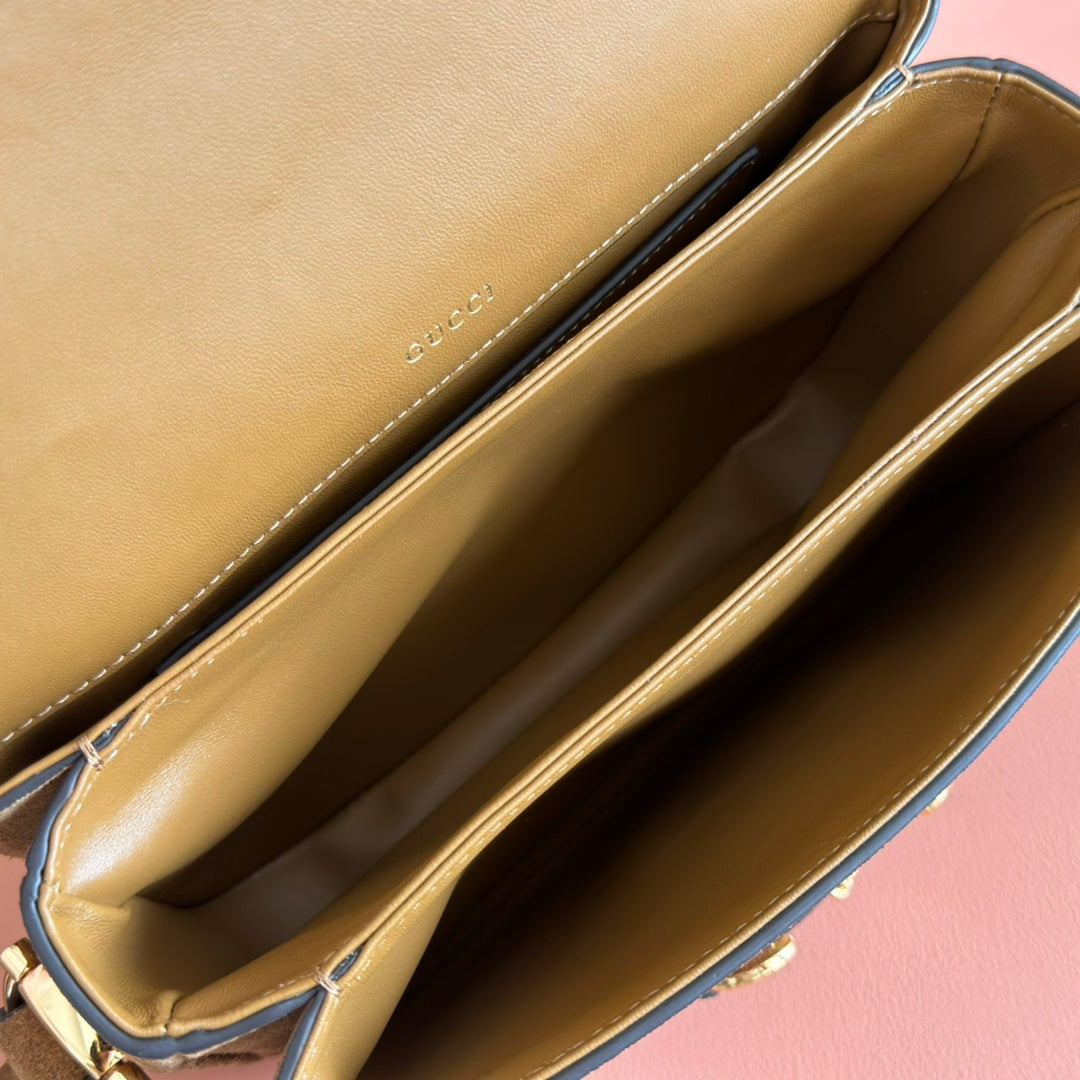 Gucci Horsebit 1955 Handbag 26 Brown Suede 271776 mysite