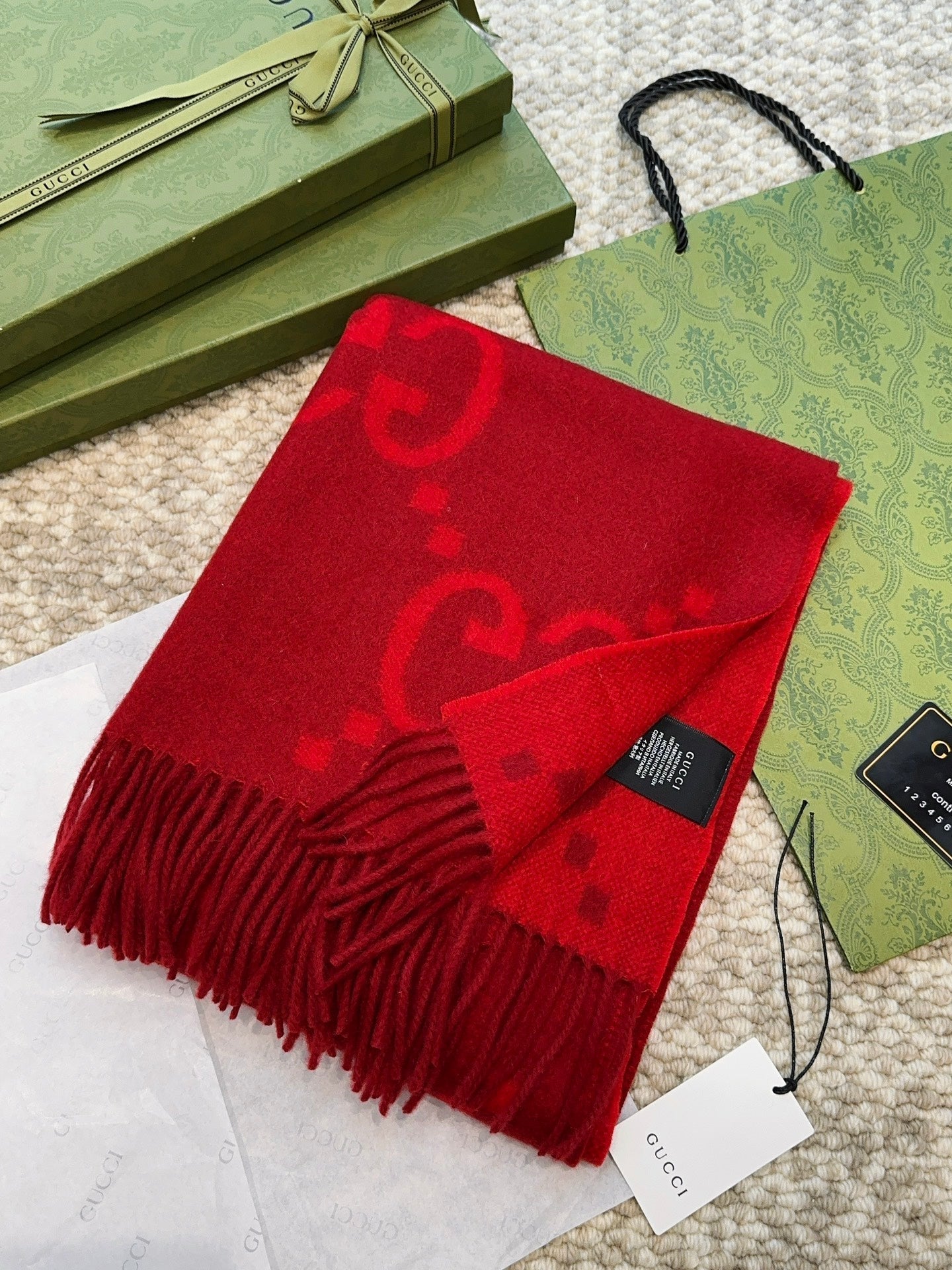 SCARF 200 CM IN CHERRY RED CASHMERE 396378 mysite