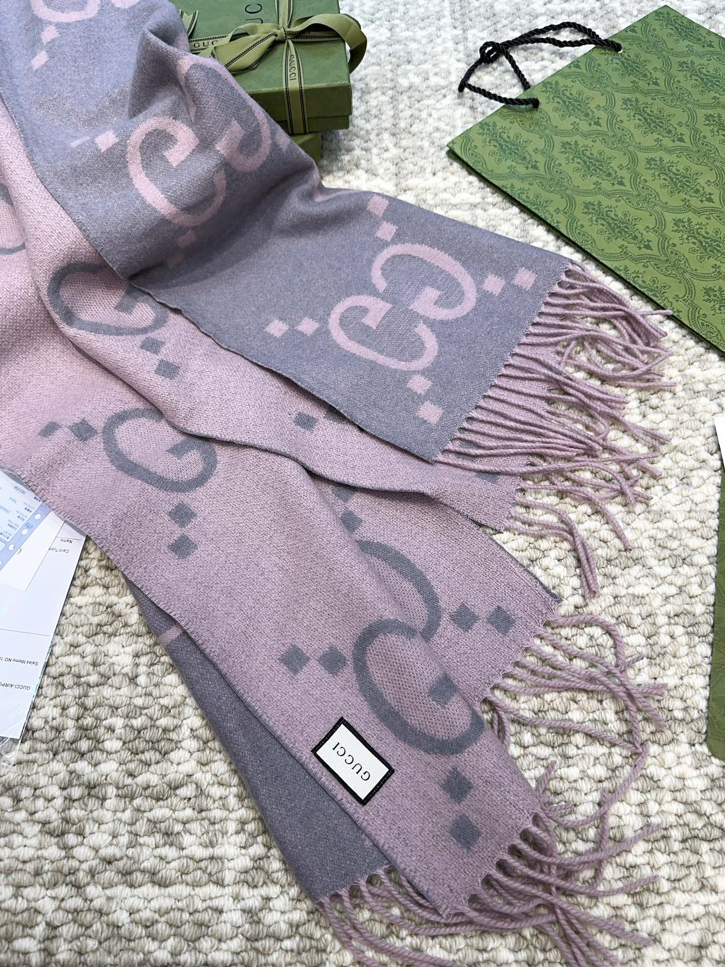 SCARF 200 CM IN LIGHT PINK MIX GRAY CASHMERE 396379 mysite