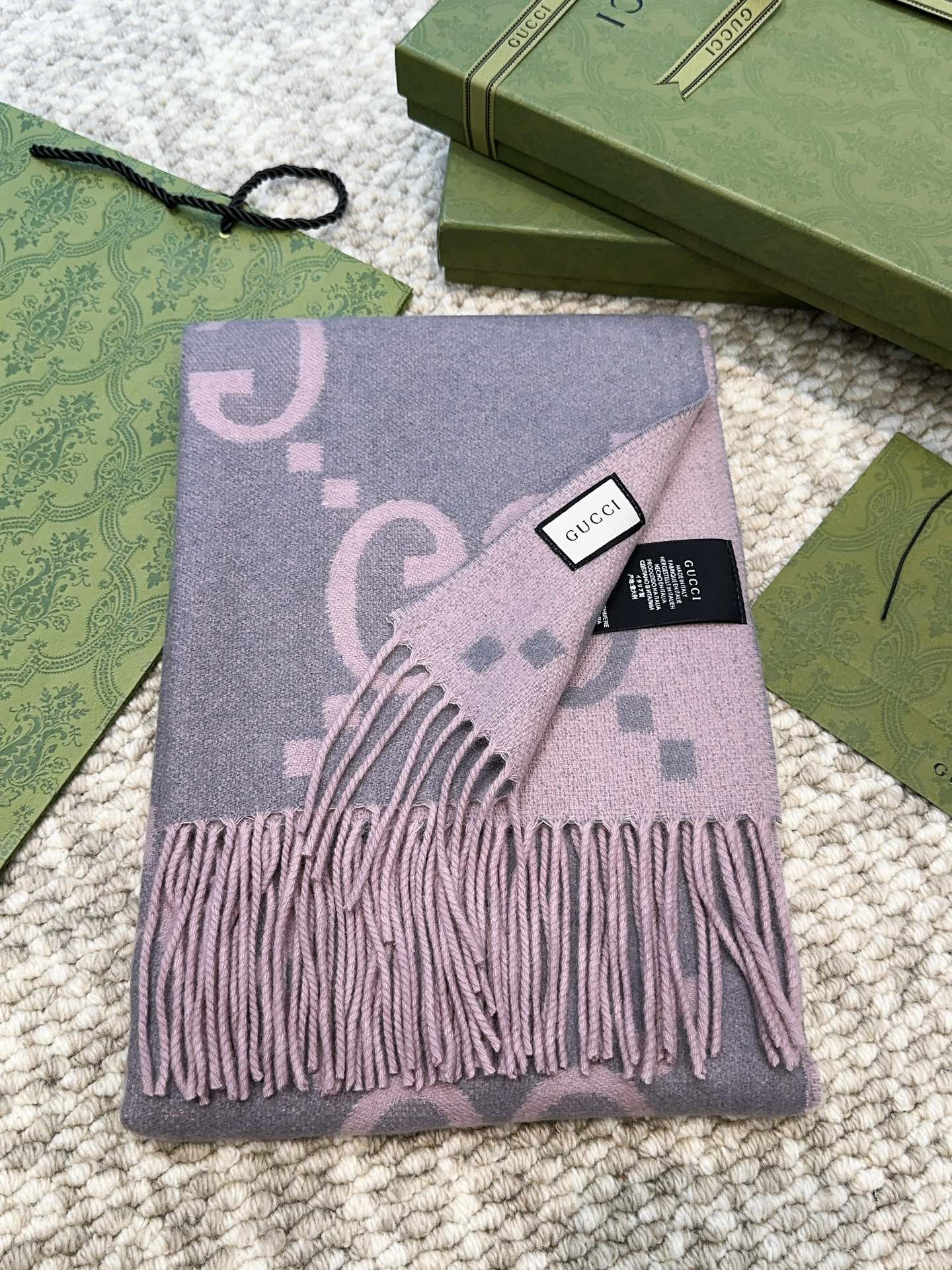 SCARF 200 CM IN LIGHT PINK MIX GRAY CASHMERE 396379 mysite