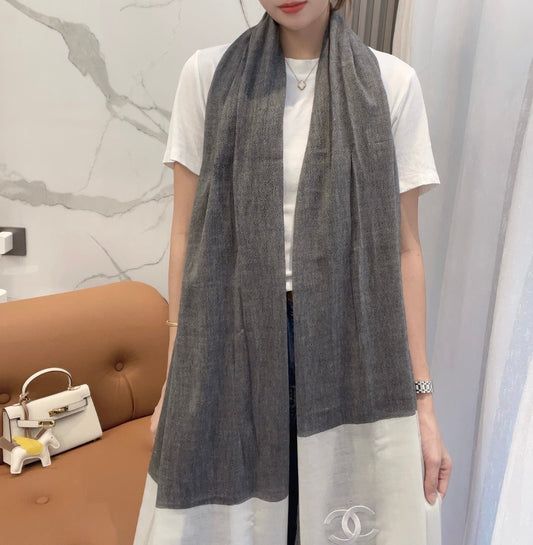 SCARF 200 CM IN MOUSE GRAY MIX WHITE CASHMERE 402261 mysite