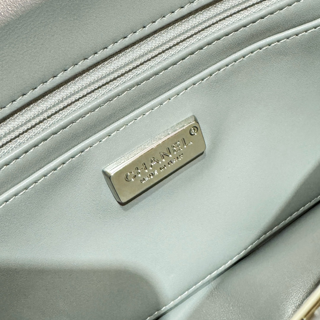 24S Flap Bag 20cm Multicolor Sequin Pink Flower Pearl Caflskin mysite