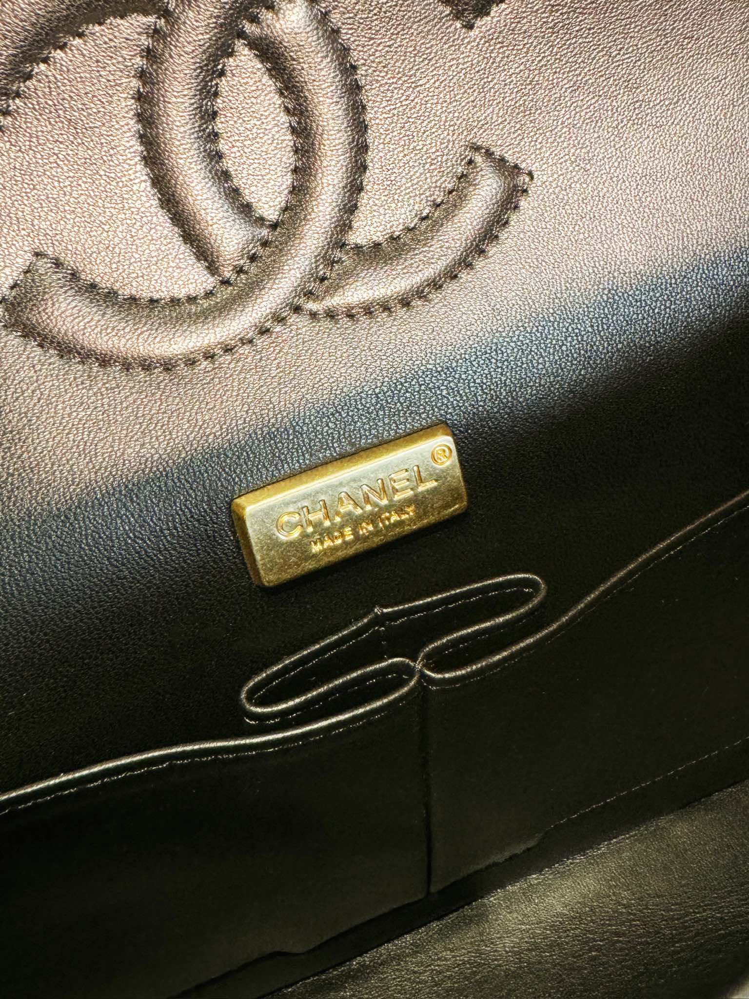 24S Flap Bag 25.5cm Black White Purple Sequin mysite