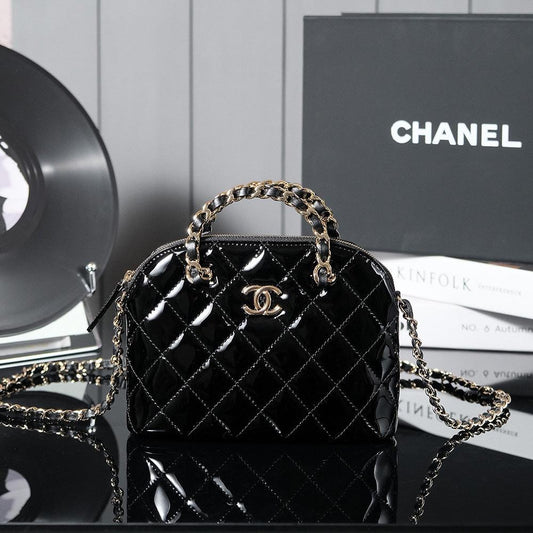 SMALL SHOPPING BAG 20 IN BLACK GLOSSY CALFSKIN GOLD HARDWARE mysite