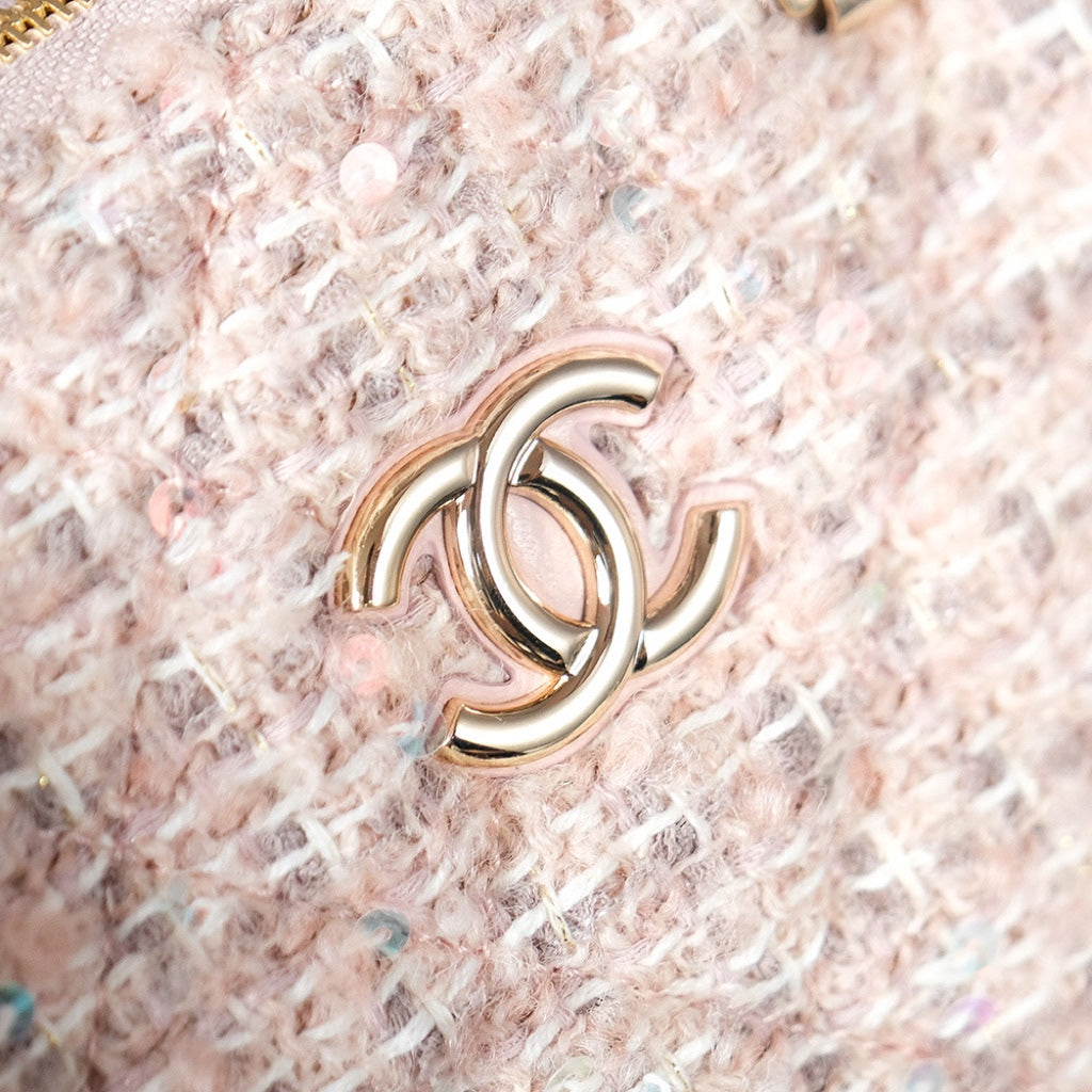 SMALL SHOPPING BAG 20 IN LIGHT PINK TWEED GOLD HARDWARE mysite