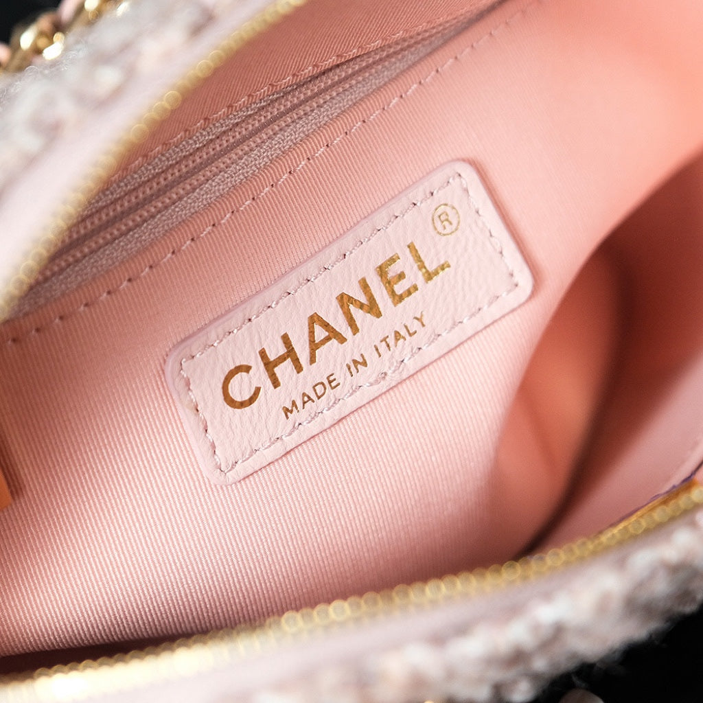 SMALL SHOPPING BAG 20 IN LIGHT PINK TWEED GOLD HARDWARE mysite