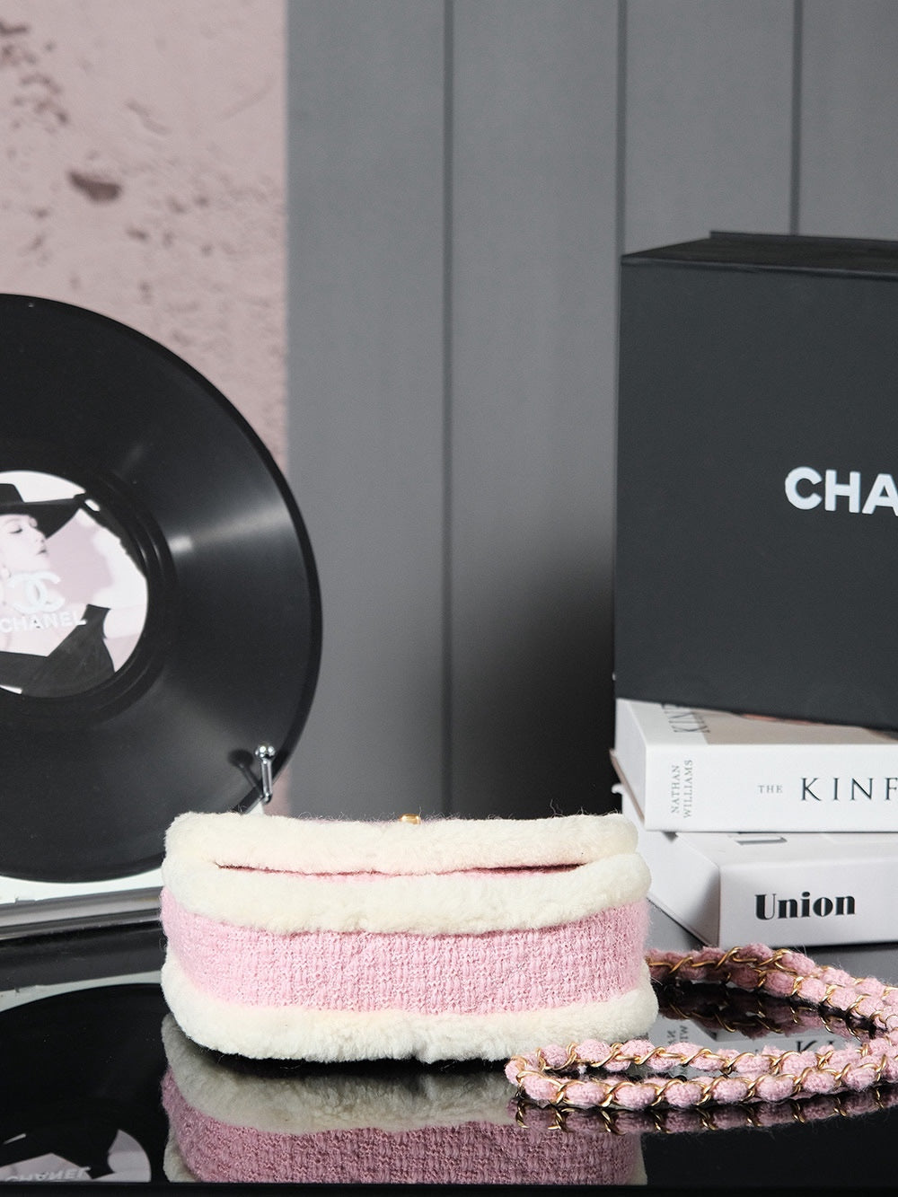 CC 24N Flap Bag 20cm Pink Beige Tweed Sherling mysite