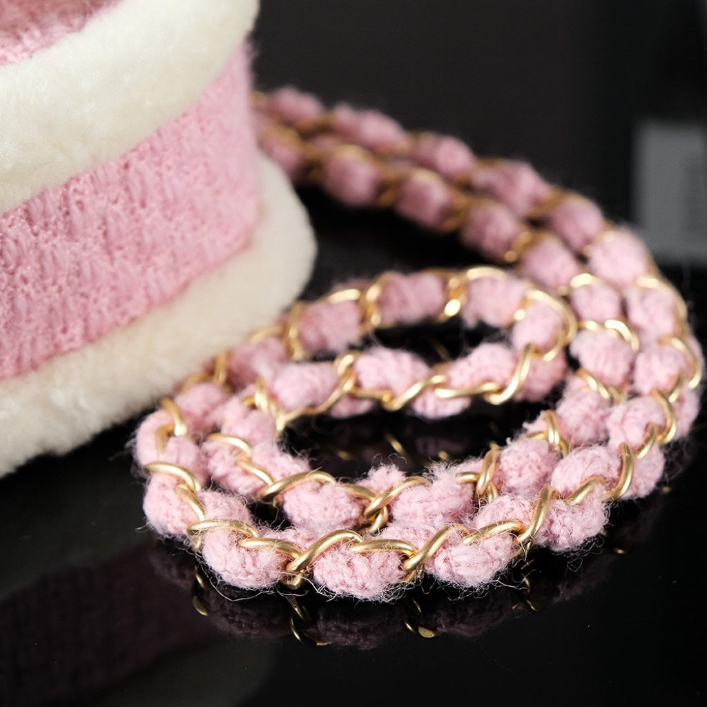 CC 24N Flap Bag 20cm Pink Beige Tweed Sherling mysite