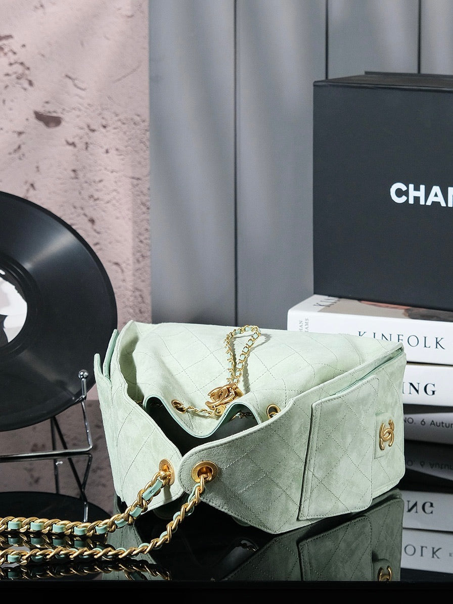 CC 25C Hobo Bag 30cm Light Green Suede mysite