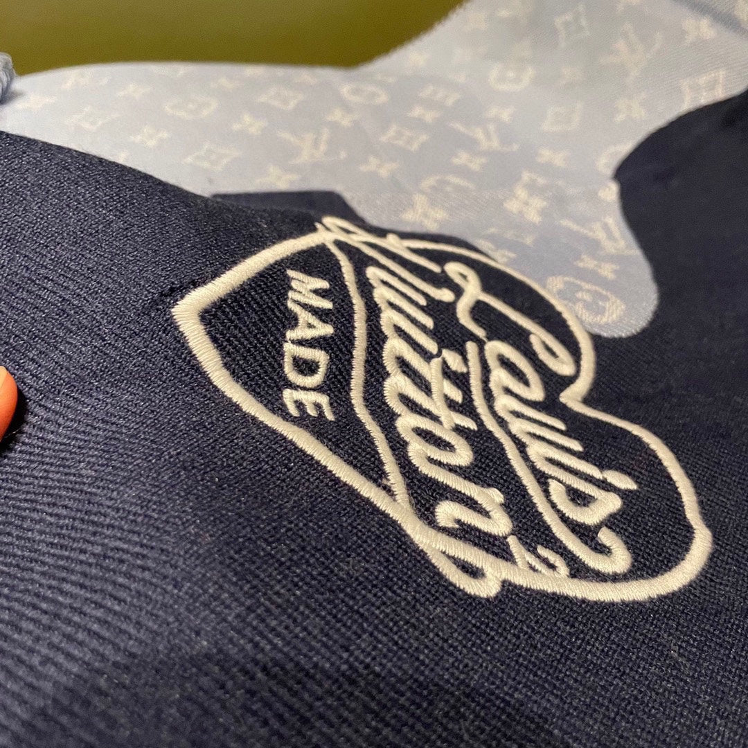 MONOGRAM DRIP 200 CM IN NAVY BLUE WOOL 391068 mysite