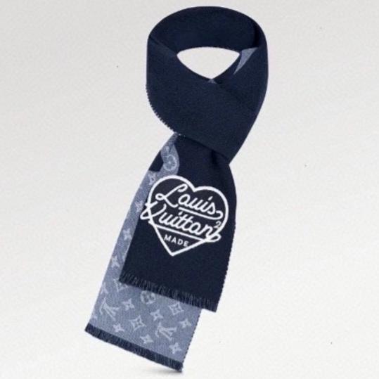 MONOGRAM DRIP 200 CM IN NAVY BLUE WOOL 391068 mysite