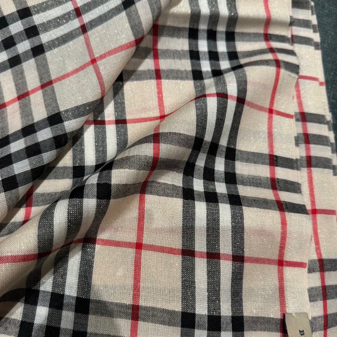 CHECK SCARF 200 CM IN CAMEL BEIGE MIX BLACK CASHMERE AND SILK 394664 mysite