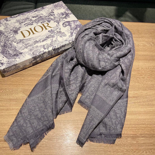 SQUARE SCARF 140 CM IN MOUSE GRAY WOOL AND SILK 415442 mysite