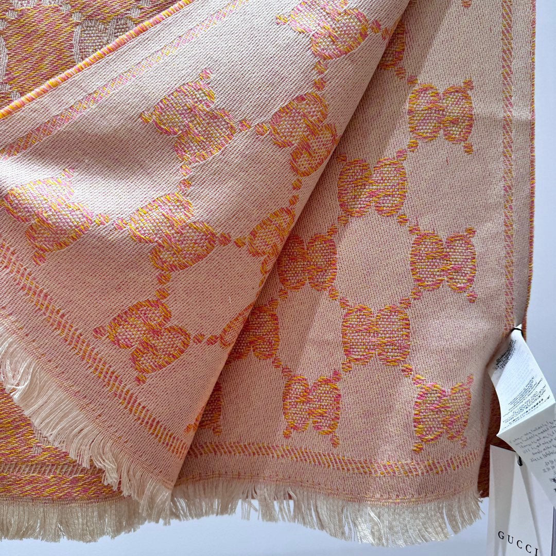 SCARF 195 CM IN MELON ORANGE WOOL  399810 mysite