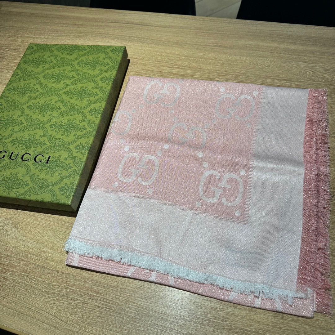 JACQUARD SILK WOOL SHAWL 140 CM LIGHT PINK 401260 mysite