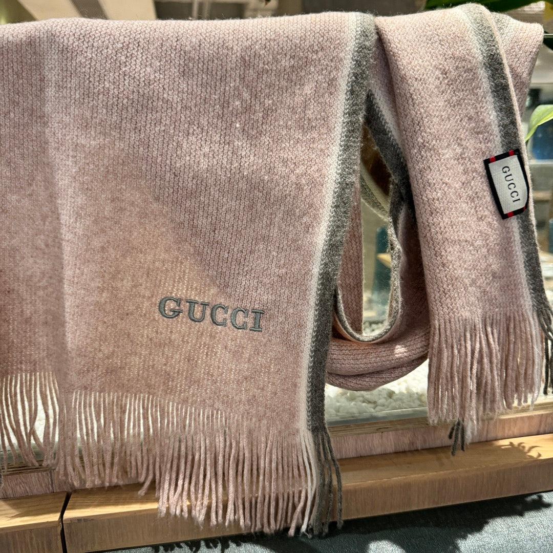 SCARF 180 CM IN PALE PINK MIX GRAY WOOL 403967 mysite