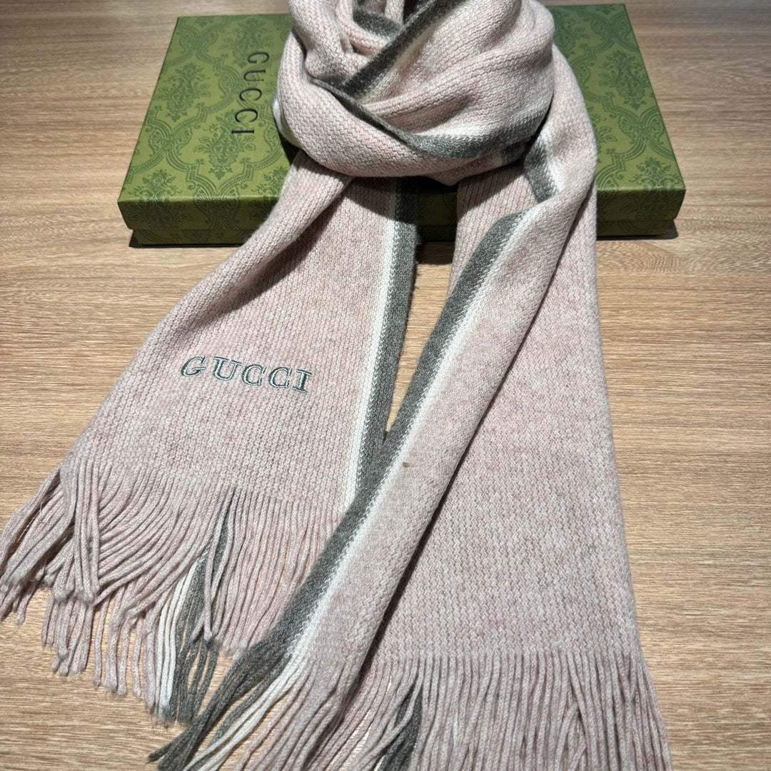 SCARF 180 CM IN PALE PINK MIX GRAY WOOL 403967 mysite