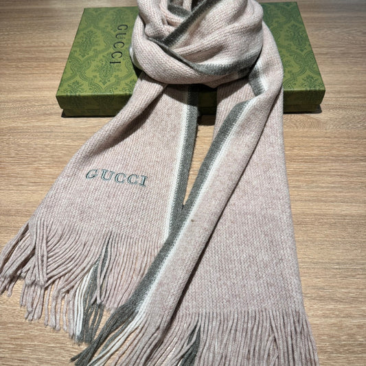 SCARF 180 CM IN PALE PINK MIX GRAY WOOL 403967 mysite