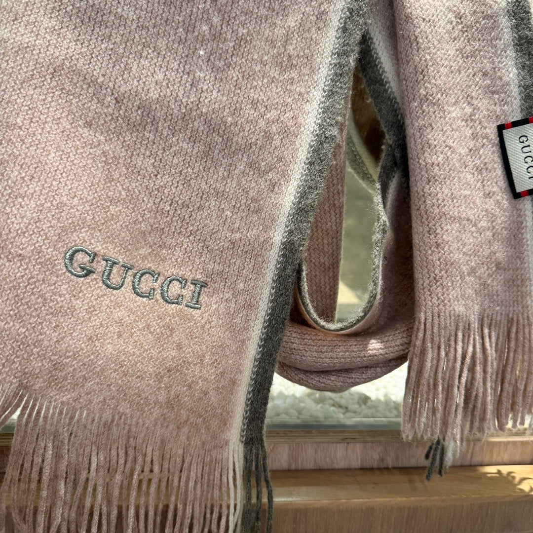 SCARF 180 CM IN PALE PINK MIX GRAY WOOL 403967 mysite