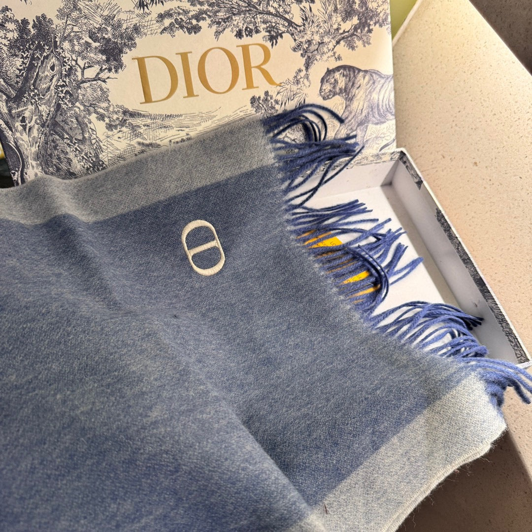 SCARF 180 CM IN PACIFIC BLUE CASHMERE AND WOOL 408837 mysite