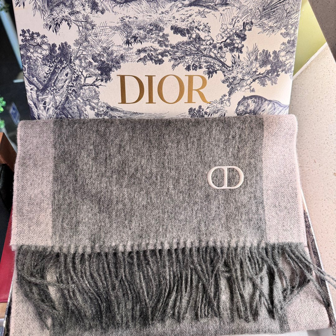 SCARF 180 CM IN MOUSE GRAY CASHMERE AND WOOL 408840 mysite