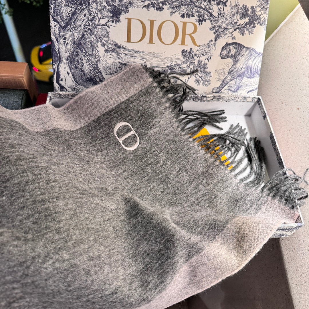 SCARF 180 CM IN MOUSE GRAY CASHMERE AND WOOL 408840 mysite