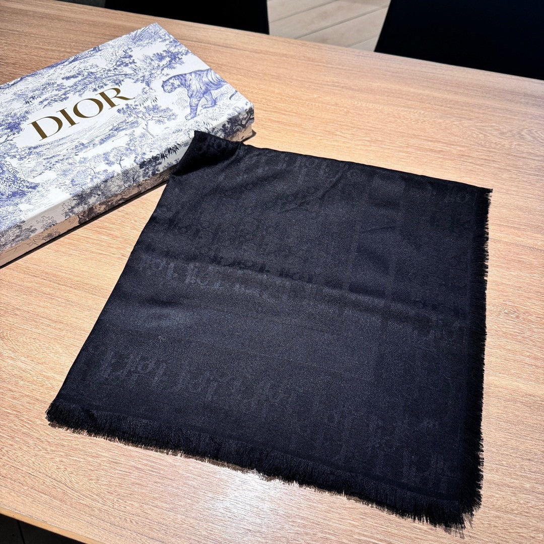 SQUARE SCARF 140 CM IN AEGEAN BLACK  WOOL AND SILK 415449 mysite