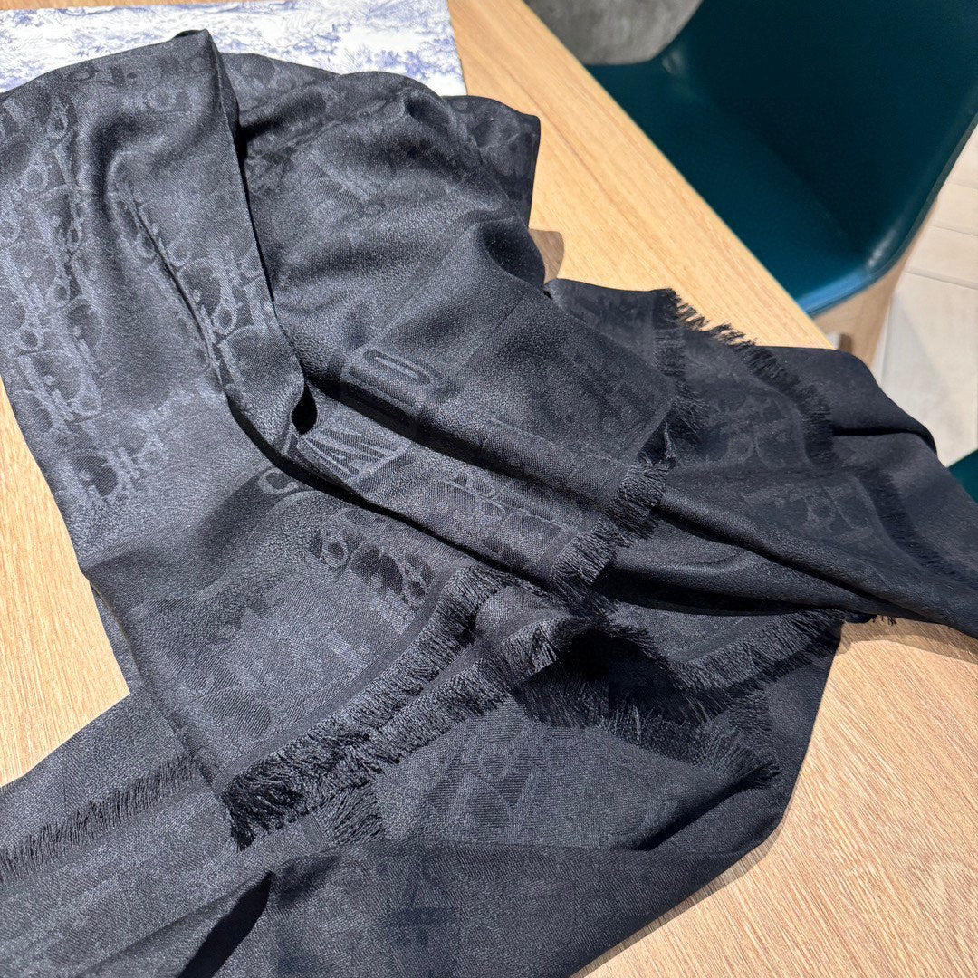 SQUARE SCARF 140 CM IN AEGEAN BLACK  WOOL AND SILK 415449 mysite