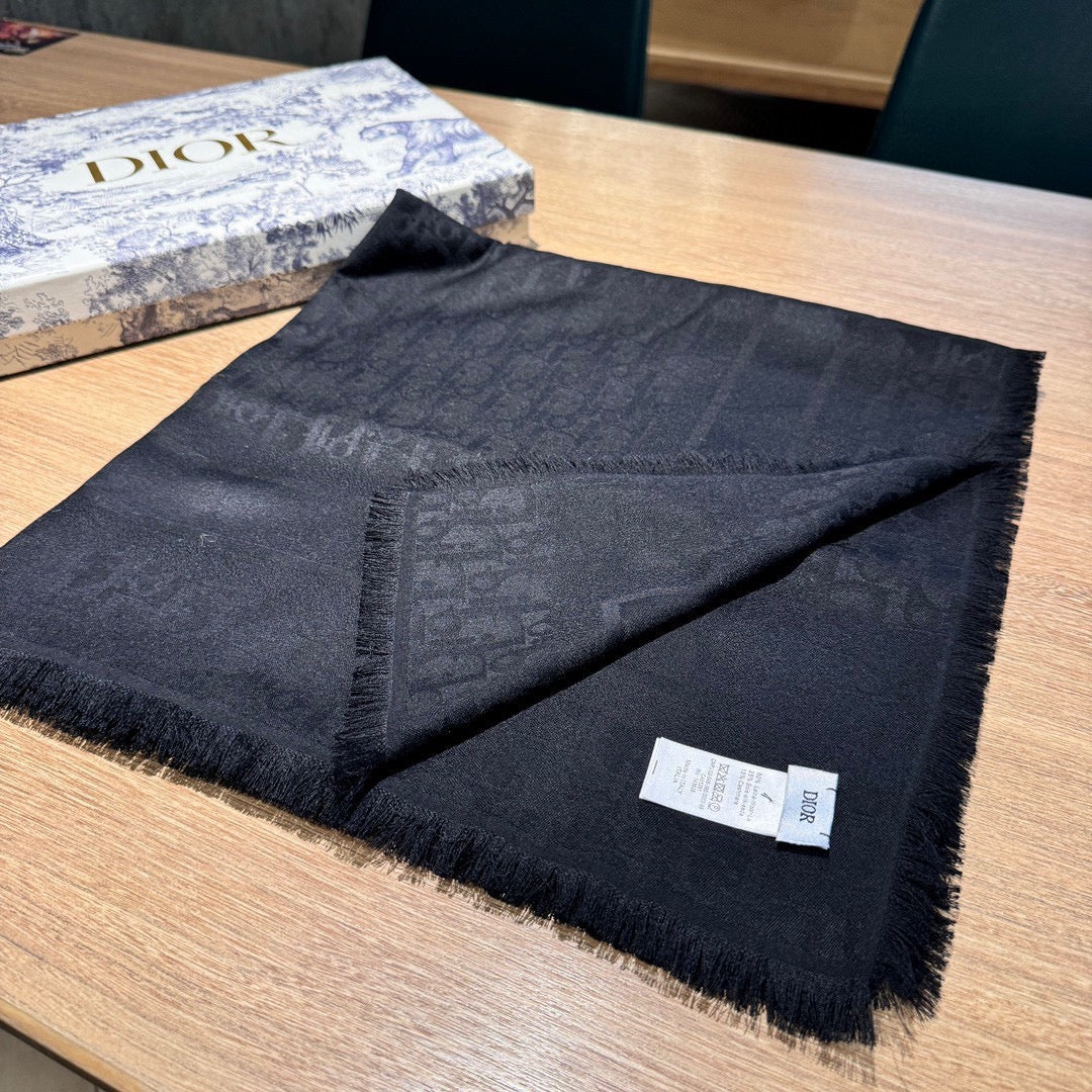 SQUARE SCARF 140 CM IN AEGEAN BLACK  WOOL AND SILK 415449 mysite