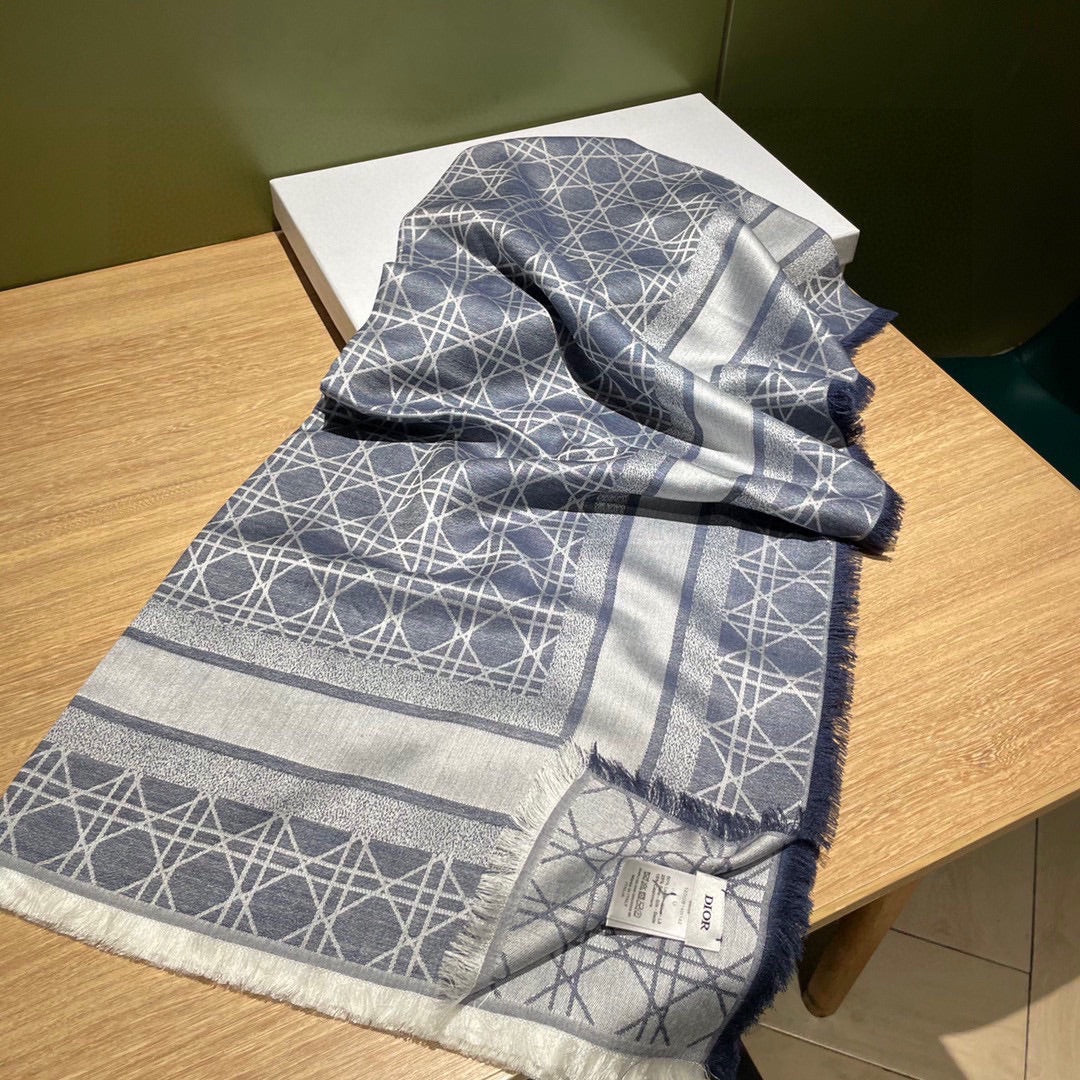 SQUARE SCARF 140 CM IN AEGEAN BLUE MIX WHITE  WOOL AND SILK 415455 mysite