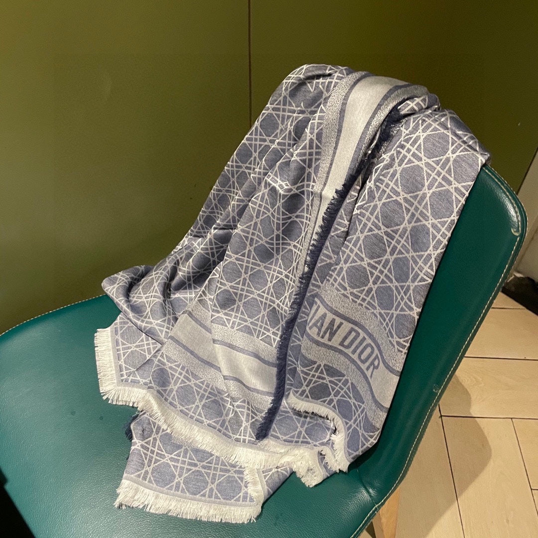 SQUARE SCARF 140 CM IN AEGEAN BLUE MIX WHITE  WOOL AND SILK 415455 mysite