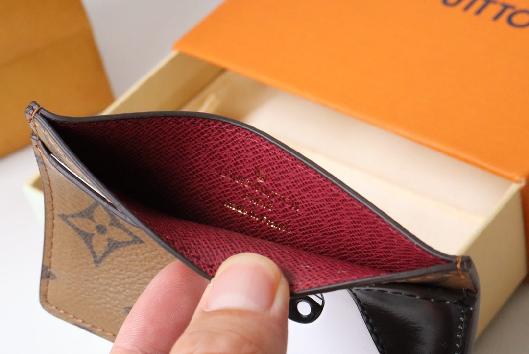 LV x SY Dog Card Holder Brown Red Monogram Canvas 204658 mysite