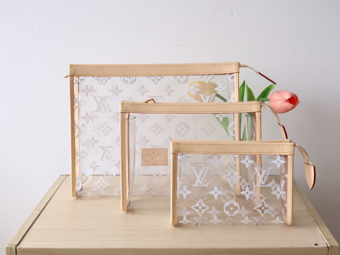 LV Trio Poche Toilette Beige Recycled Polyester & Cowhide mysite