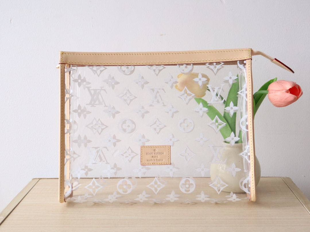 LV Trio Poche Toilette Beige Recycled Polyester & Cowhide mysite