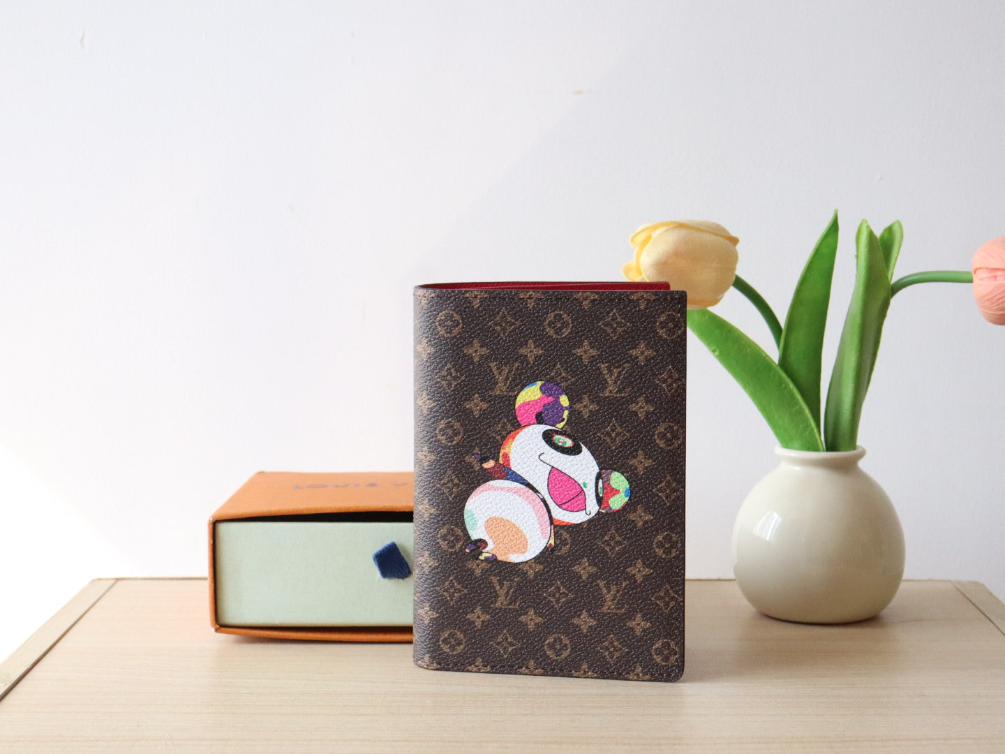 LV x TM M14164 Passport Cover with Panda Printed Brown Monogram Canvas mysite