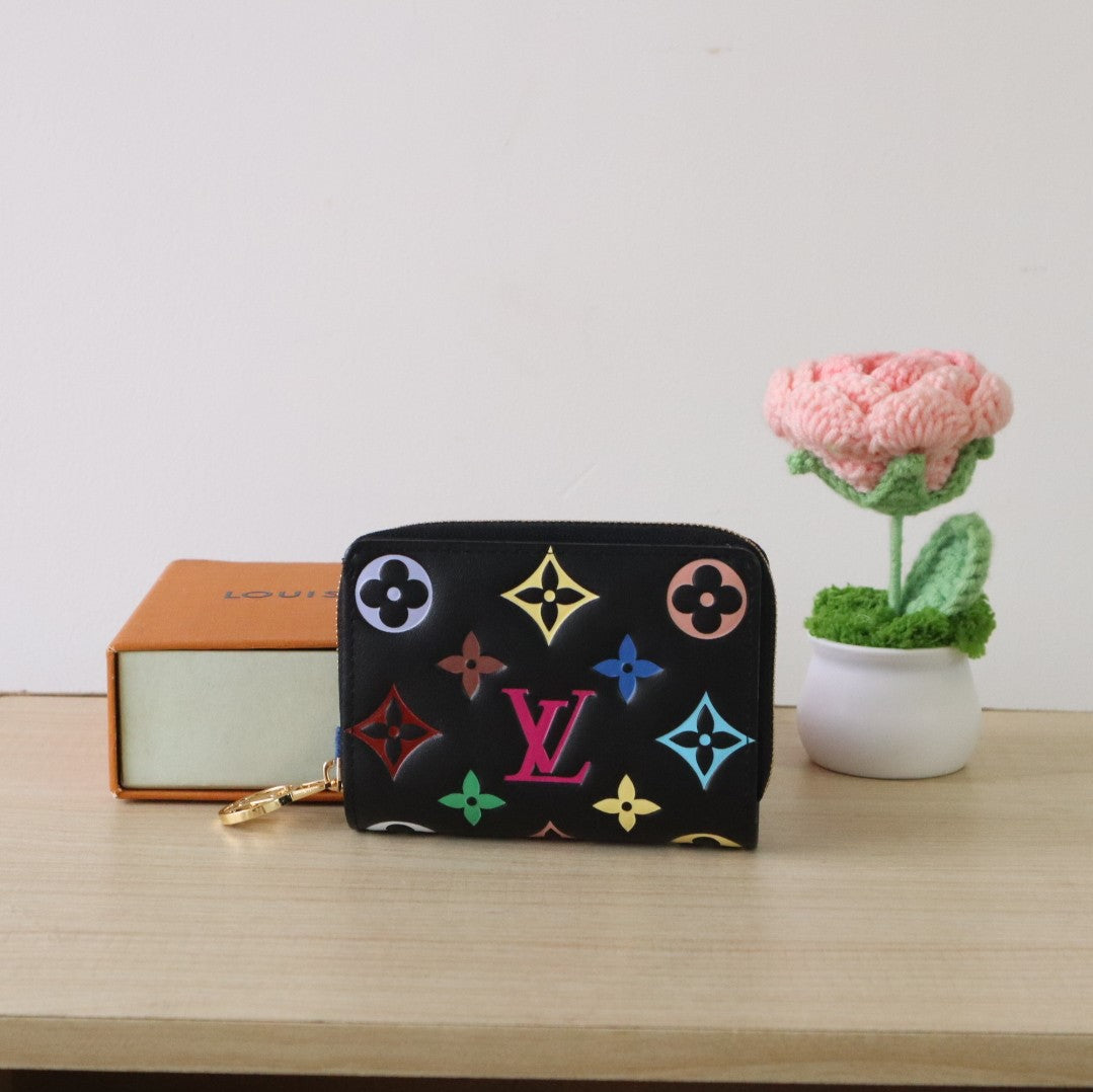 LV x TM Lou Wallet  11.5cm Multicolor Monogram Embossed Lambskin GHW mysite