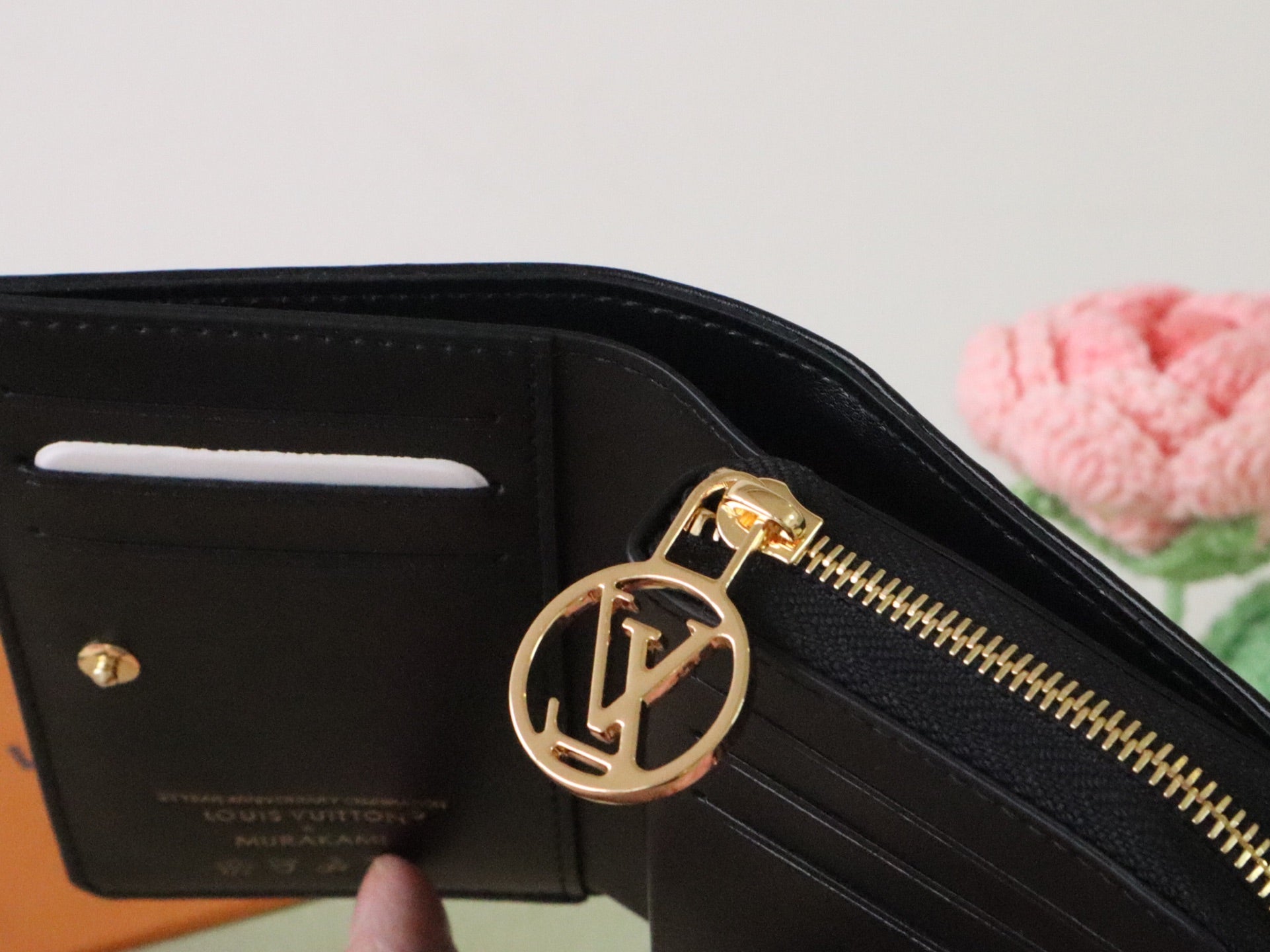 LV x TM Lou Wallet 11.5cm Black Pink Monogram Embossed Lambskin GHW mysite