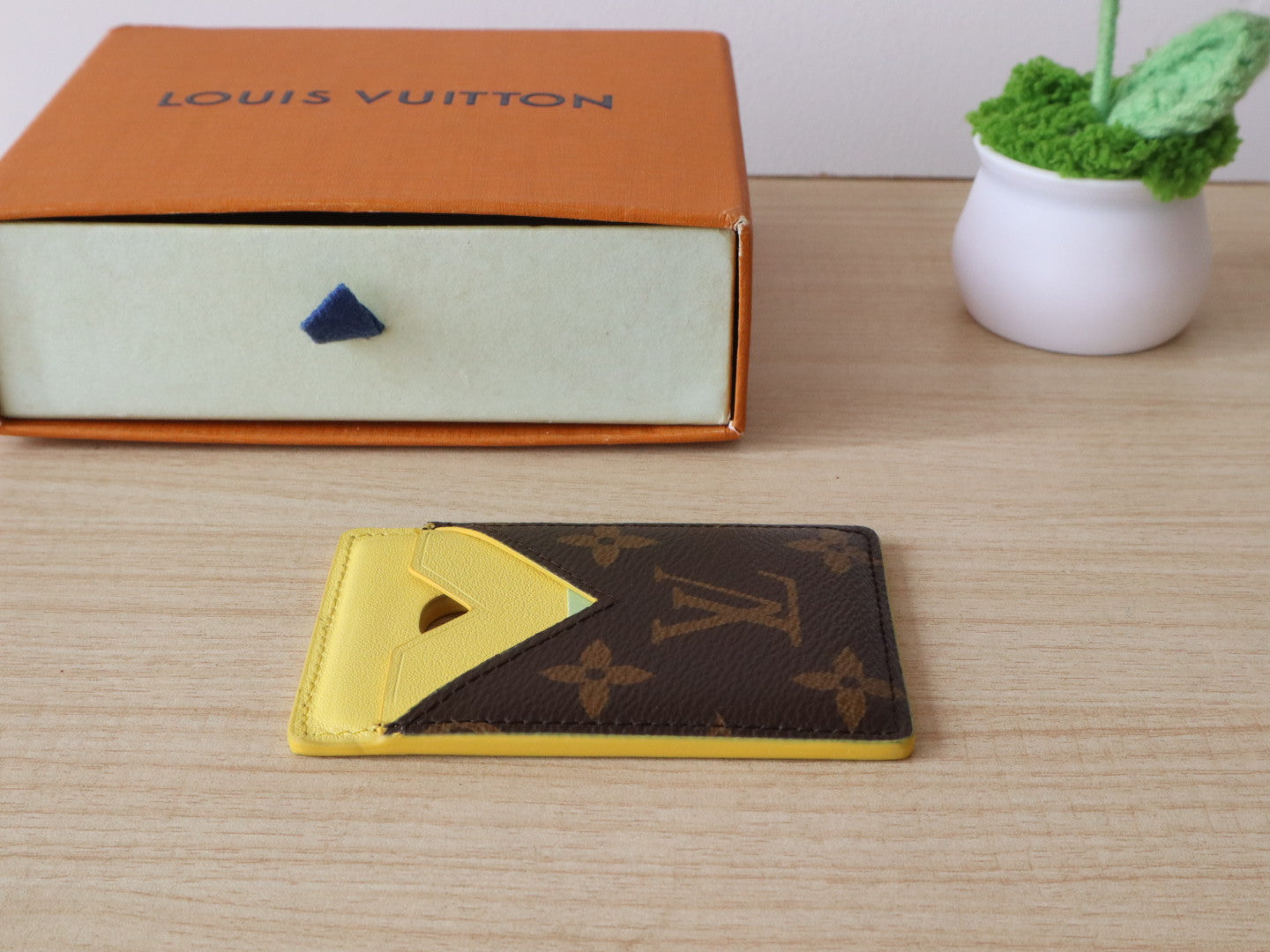 LV Porte-Cartes Magnet Brown Yellow Monogram Canvas & Cowhide mysite