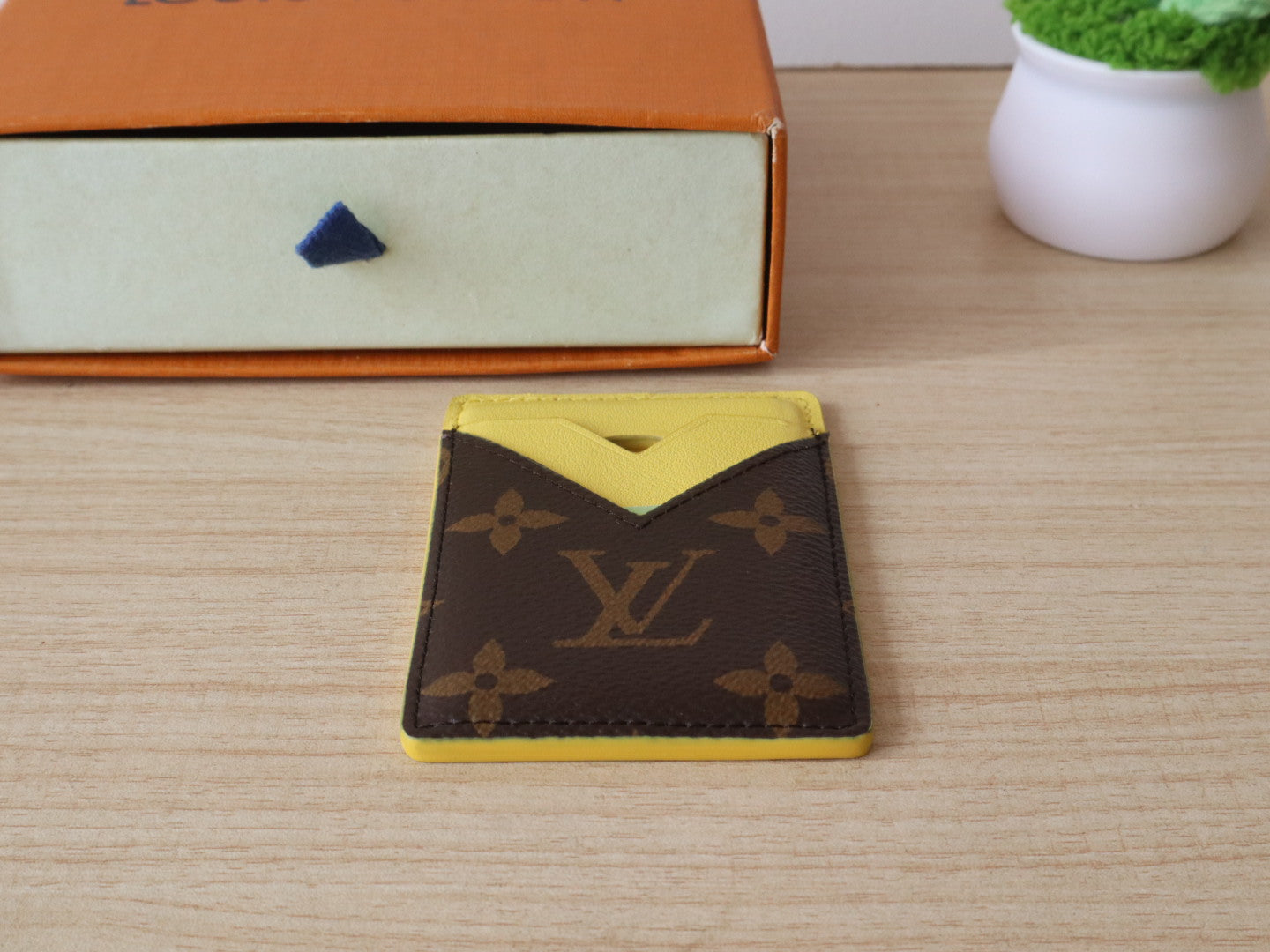 LV Porte-Cartes Magnet Brown Yellow Monogram Canvas & Cowhide mysite
