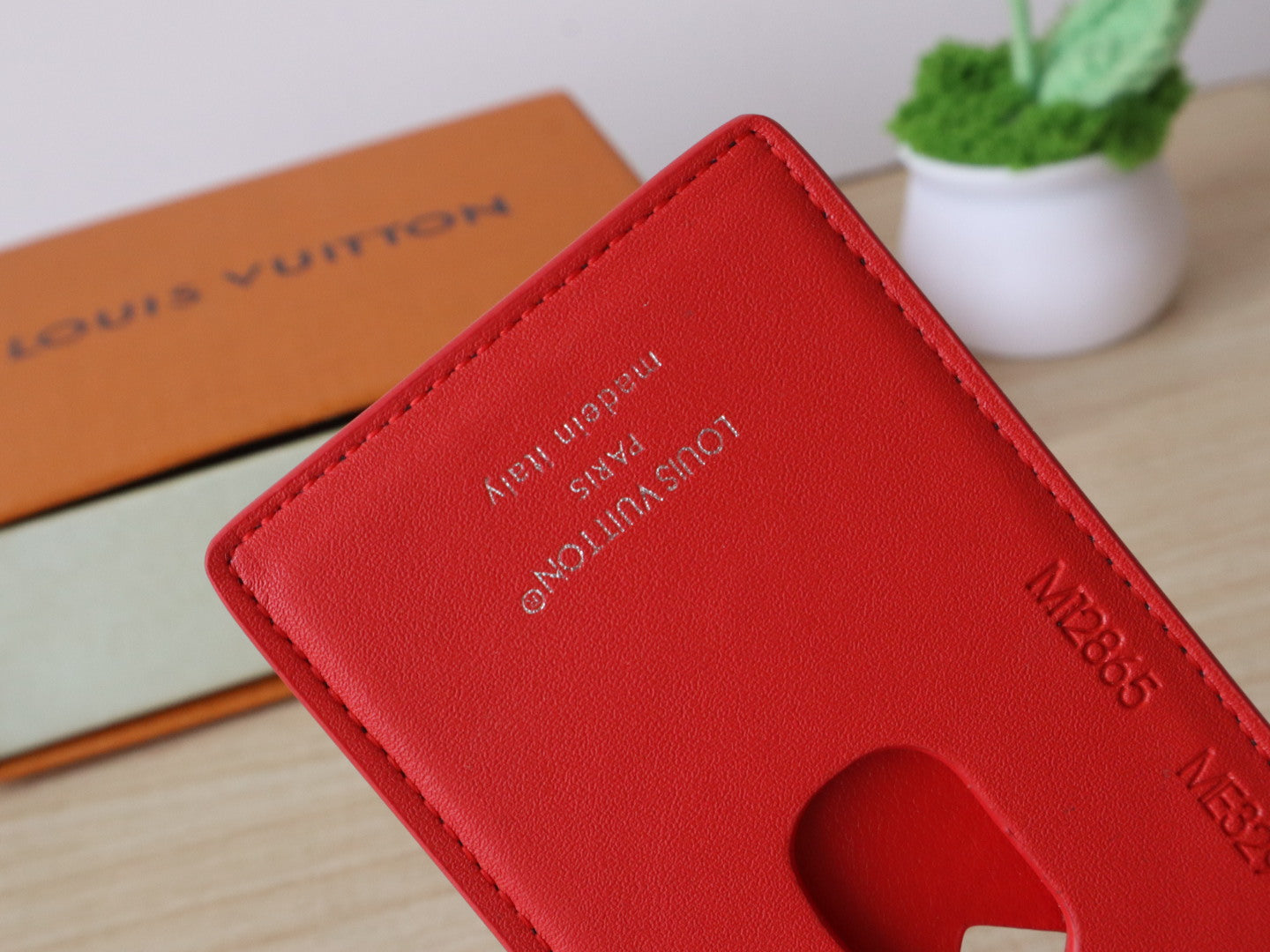 LV Porte-Cartes Magnet Brown Red Monogram Canvas & Cowhide mysite