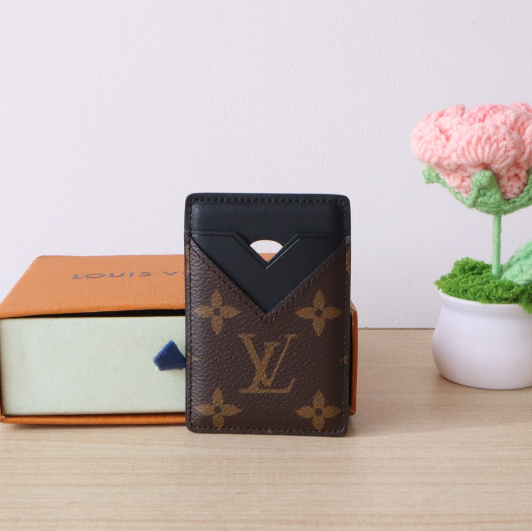 LV Porte-Cartes Magnet Brown Black Monogram Canvas & Cowhide mysite