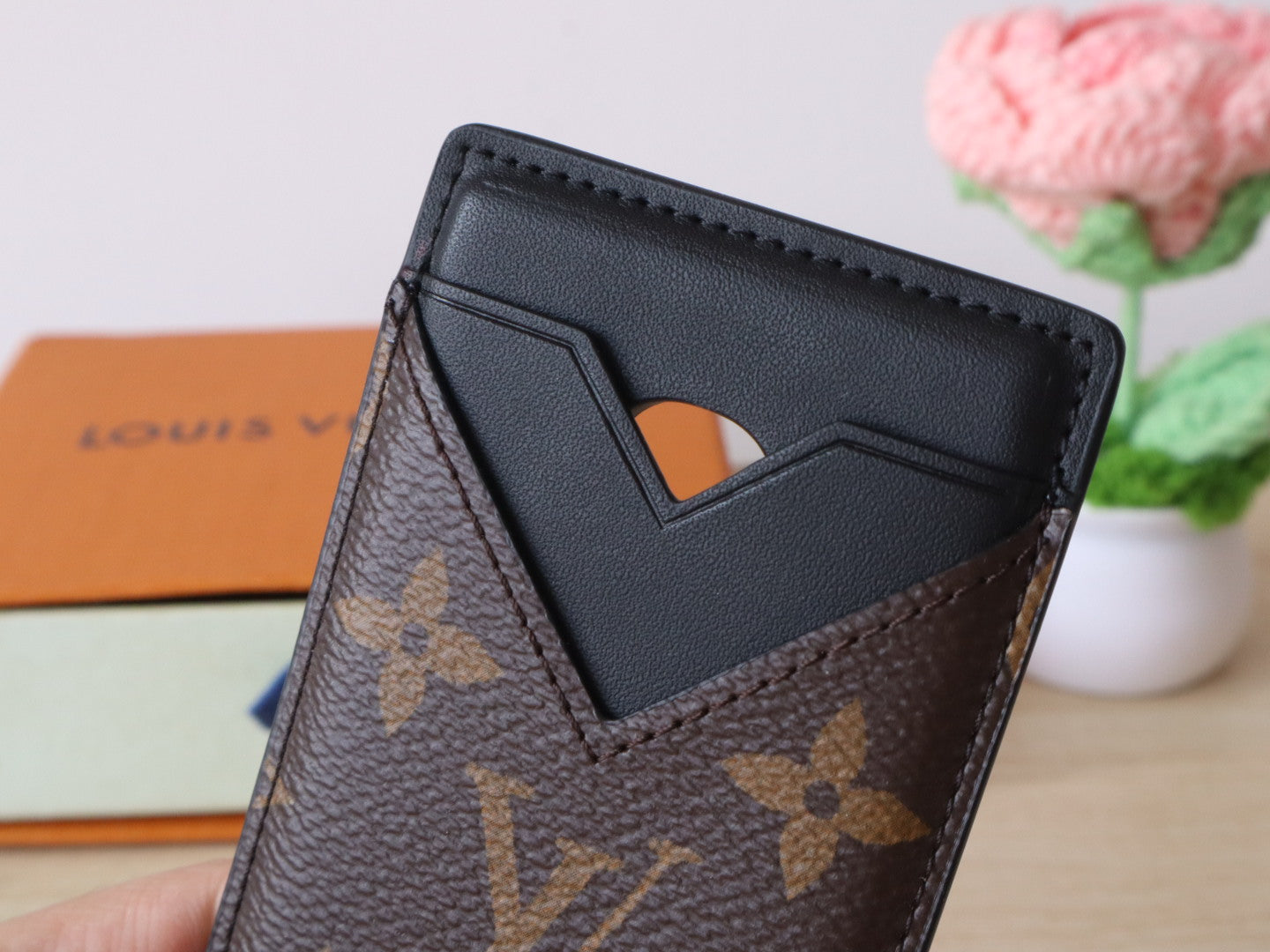 LV Porte-Cartes Magnet Brown Black Monogram Canvas & Cowhide mysite