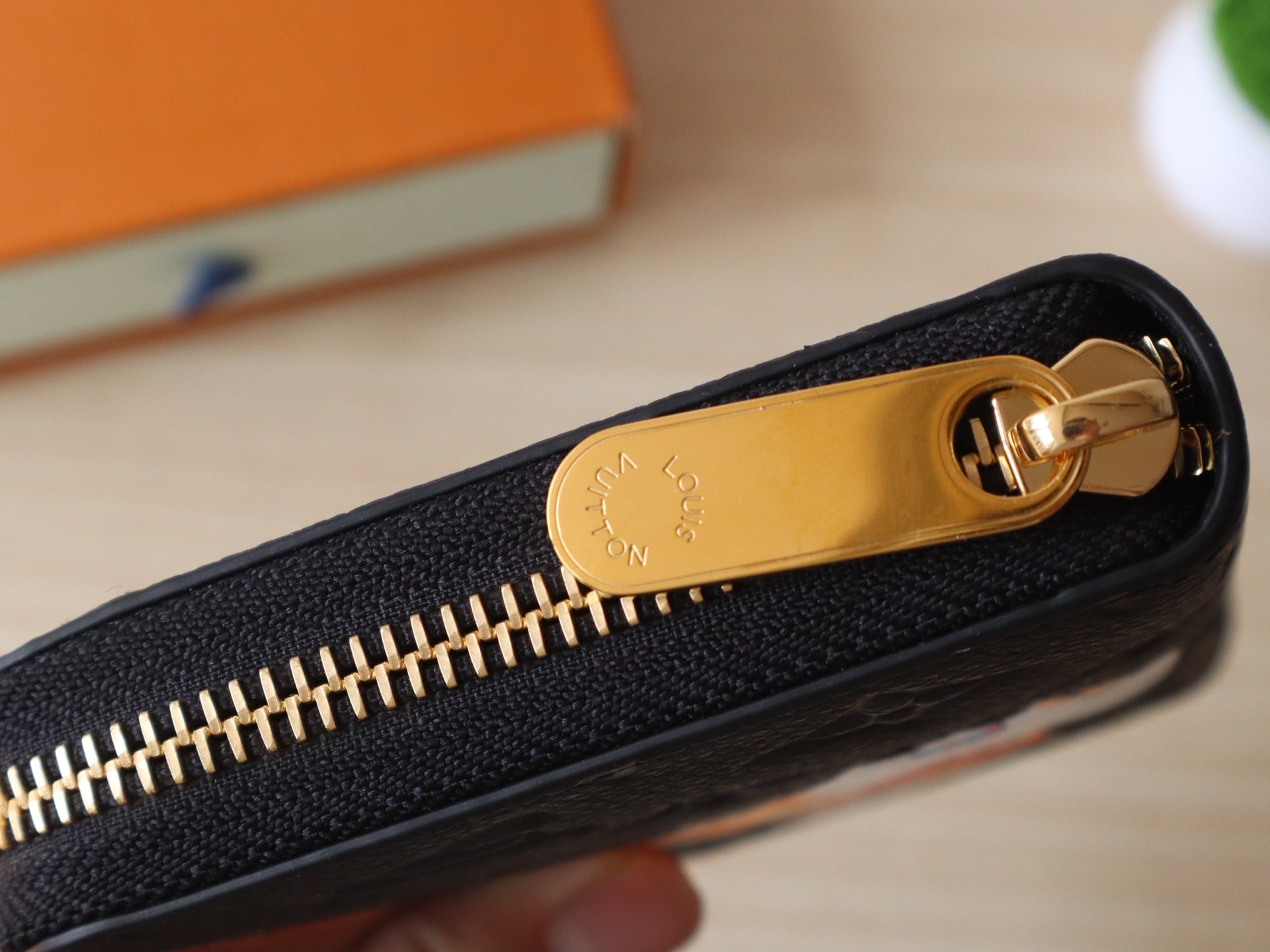 LV × TM Zippy Wallet Panda Black Monogram-embossed Cowhide mysite