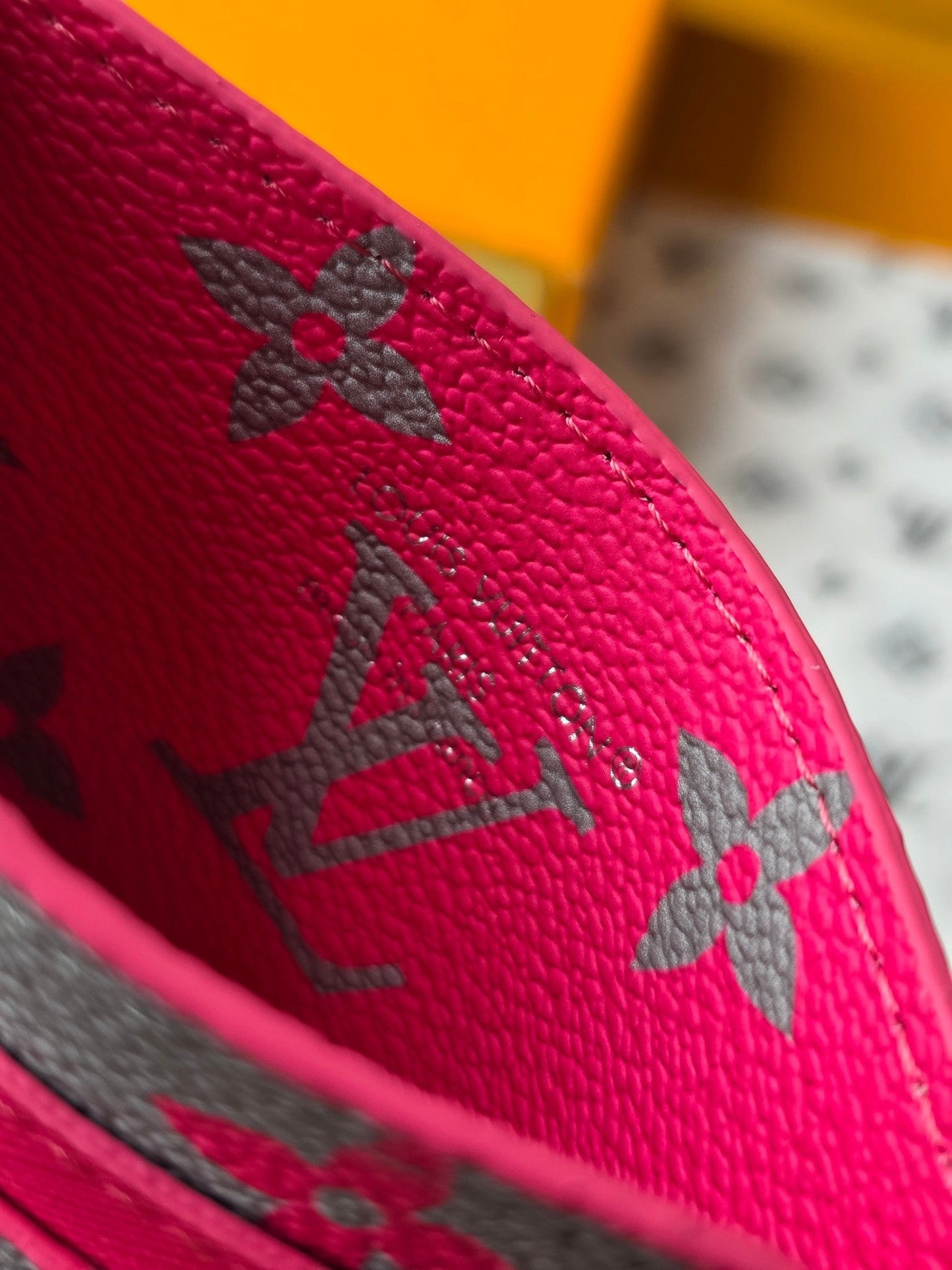 LV M14771 Double Card Holder Pink Gray Monogram Glow Canvas & Cowhide mysite