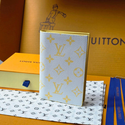 LV M14770 Passport Cover Gray Yellow Monogram Glow Canvas & Cowhide mysite