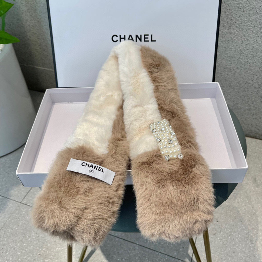 SCARF IN MEDIUM BROWN RABBIT FUR 397446 mysite
