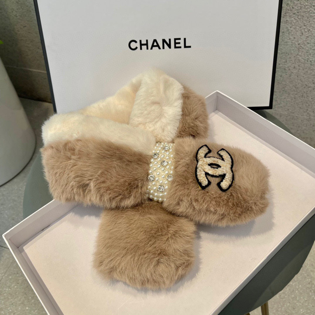 SCARF IN CAMEL BEIGE RABBIT FUR 397447 mysite