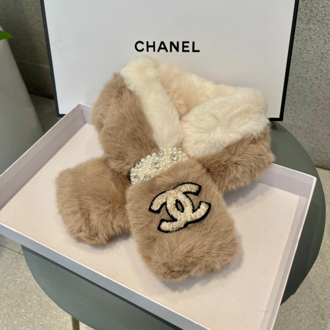 SCARF IN CAMEL BEIGE RABBIT FUR 397447 mysite